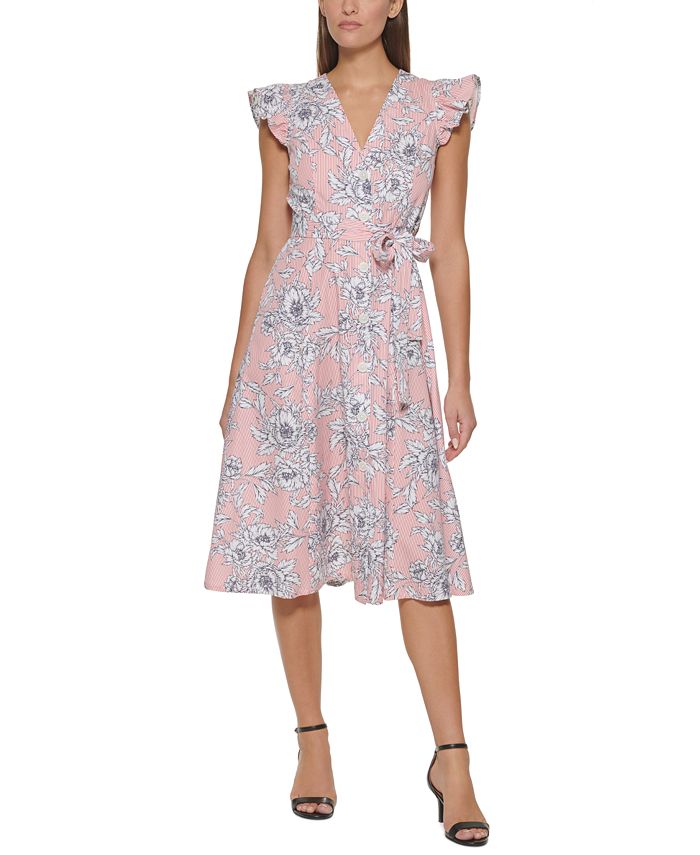 Tommy Hilfiger Women's Flutter Sleeve Midi Dress - Macy's