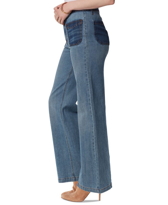 Jeans Donna Jessica Simpson Relaxed Wide Straight Leg, Vita Alta, Colore Denim Chiaro - 4