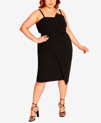 city chic black strapless dress