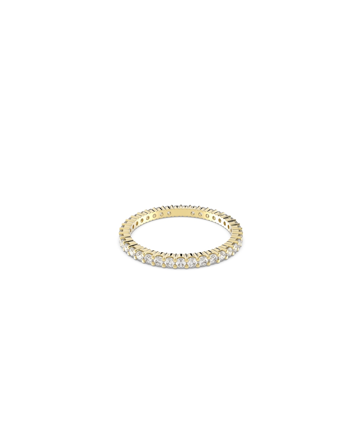 Shop Swarovski Vittore Round Cut Gold Tone Plated Ring In Gold-tone