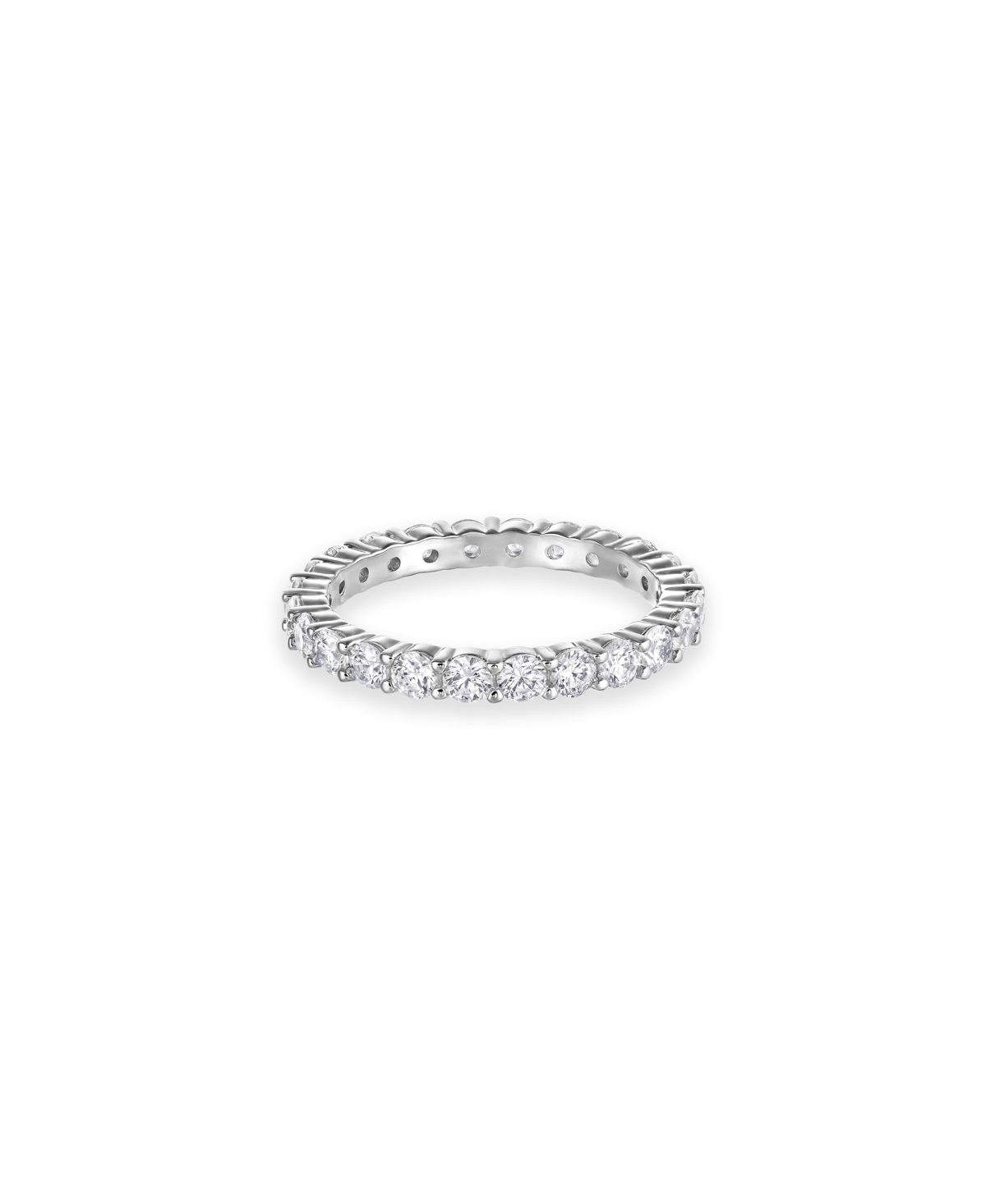 Swarovski Vittore  Crystal Round-cut Rhodium-plated Ring In Silver