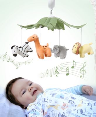 Safari Animals Musical Crib Mobile for Baby Boys & Girls