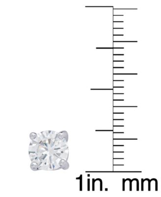 Women's Fine Silver Plated Cubic Zirconia Stud Hoop Earrings Set, 4 Pieces