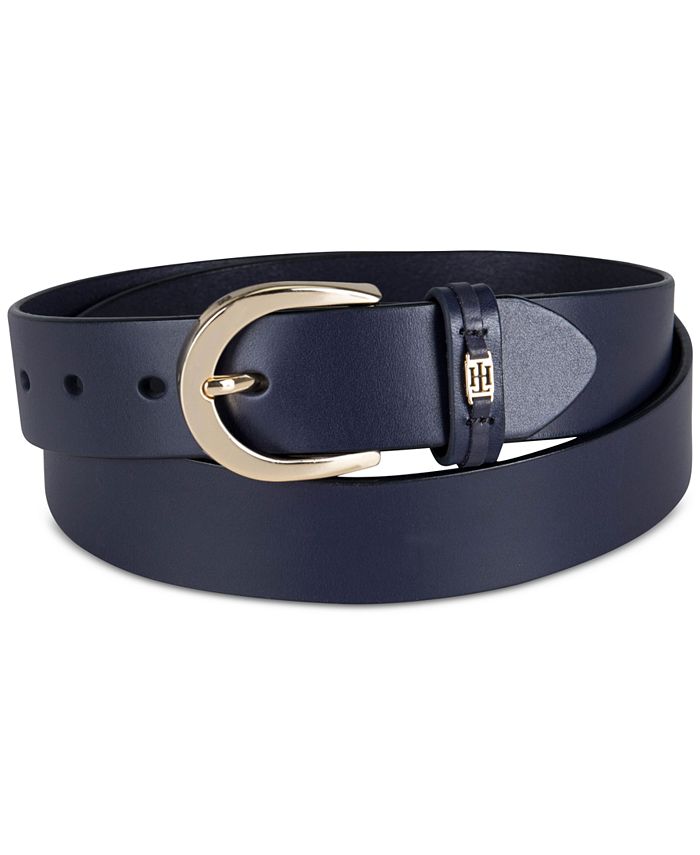 Tommy Hilfiger Monogram-pattern Leather Belt in Blue