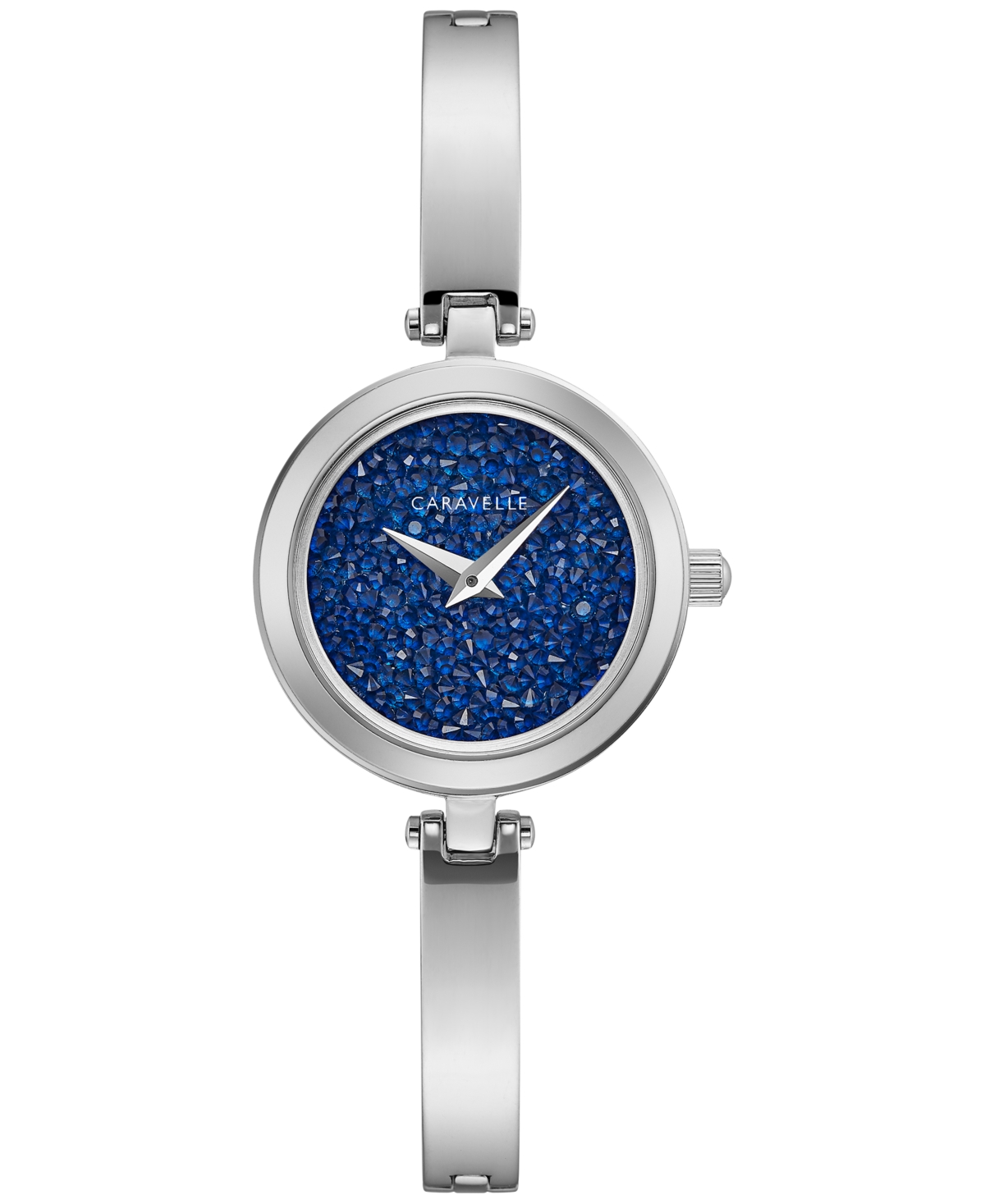 Caravelle Designed by Bulova Women's Crystal Accent Stainless Steel Bangle Bracelet Watch 26mm Women's Shoes