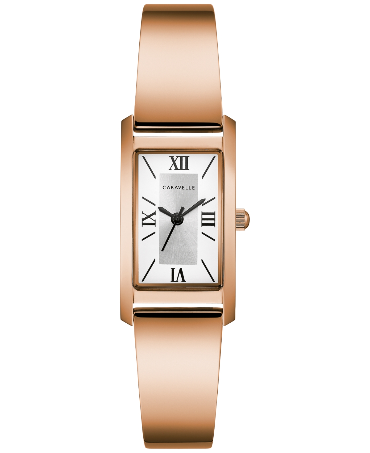 Caravelle Designed by Bulova Women's Rose Gold Tone Stainless Steel Bangle Bracelet Watch 18mm Women's Shoes
