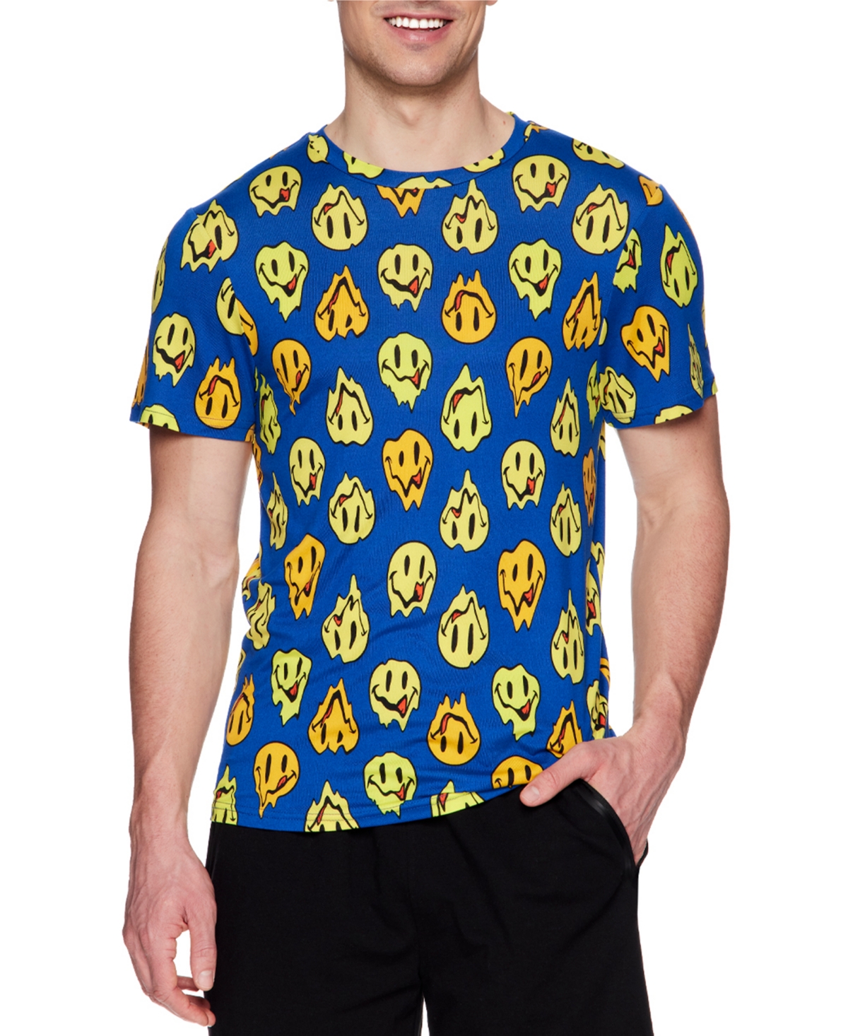 Shop Joe Boxer Men's Fun Melting Lickies Graphic T-shirt In Classic Blue