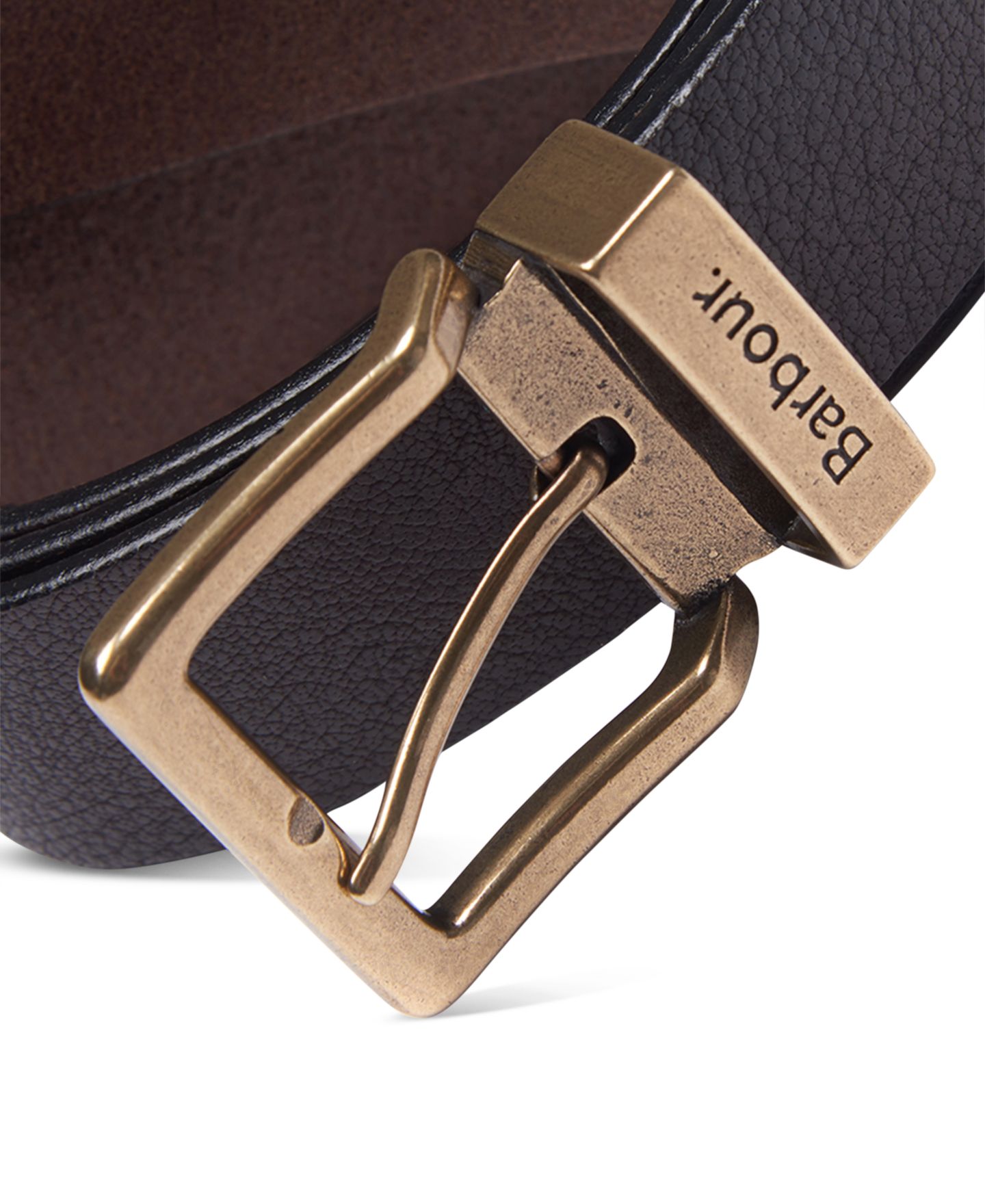 Мужской ремень Barbour Blakely Leather Belt, цвет: Тёмный коричневый — фото 2