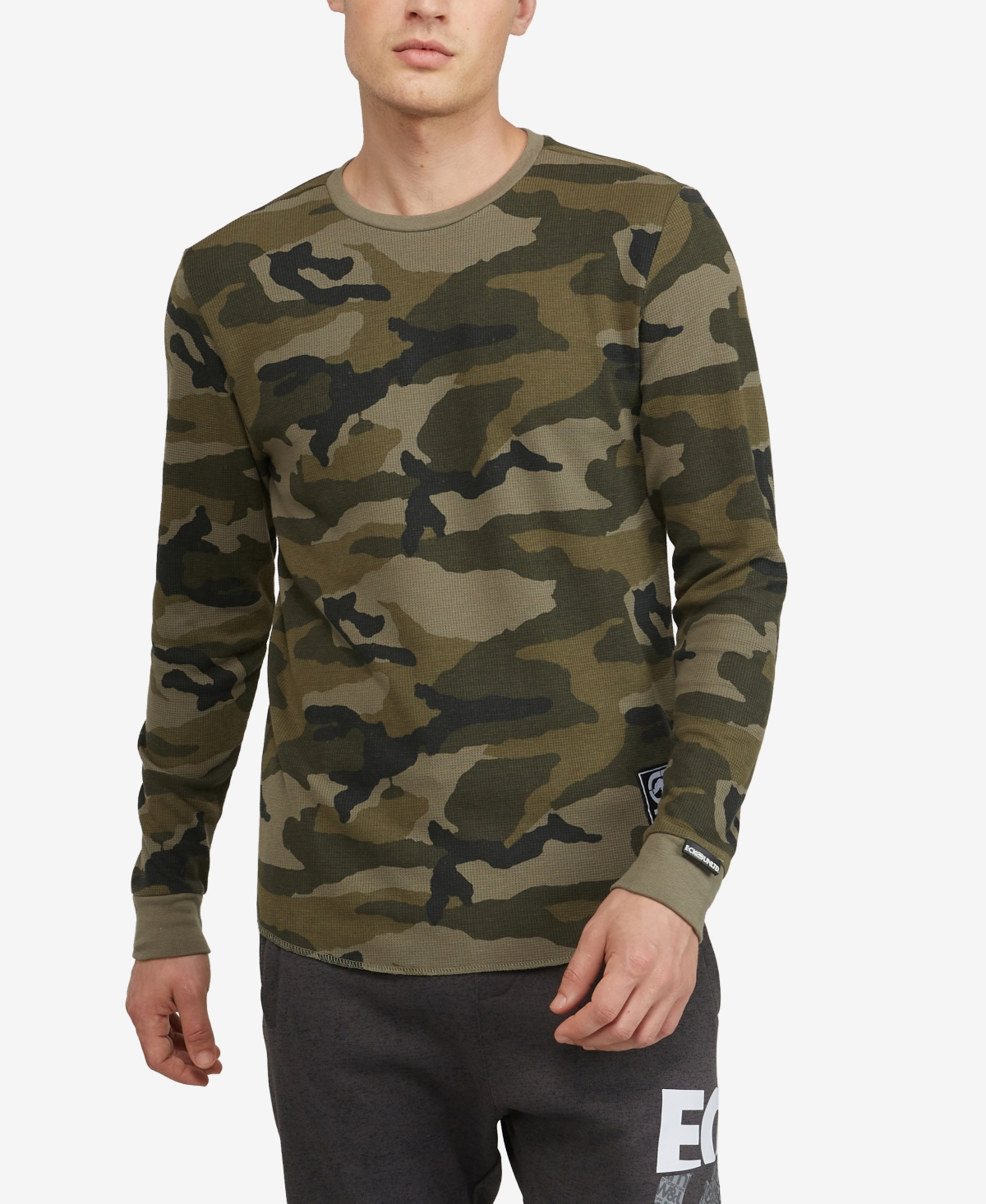 Men's Big and Tall All Over Print Stunner Thermal Sweater - Street Camo