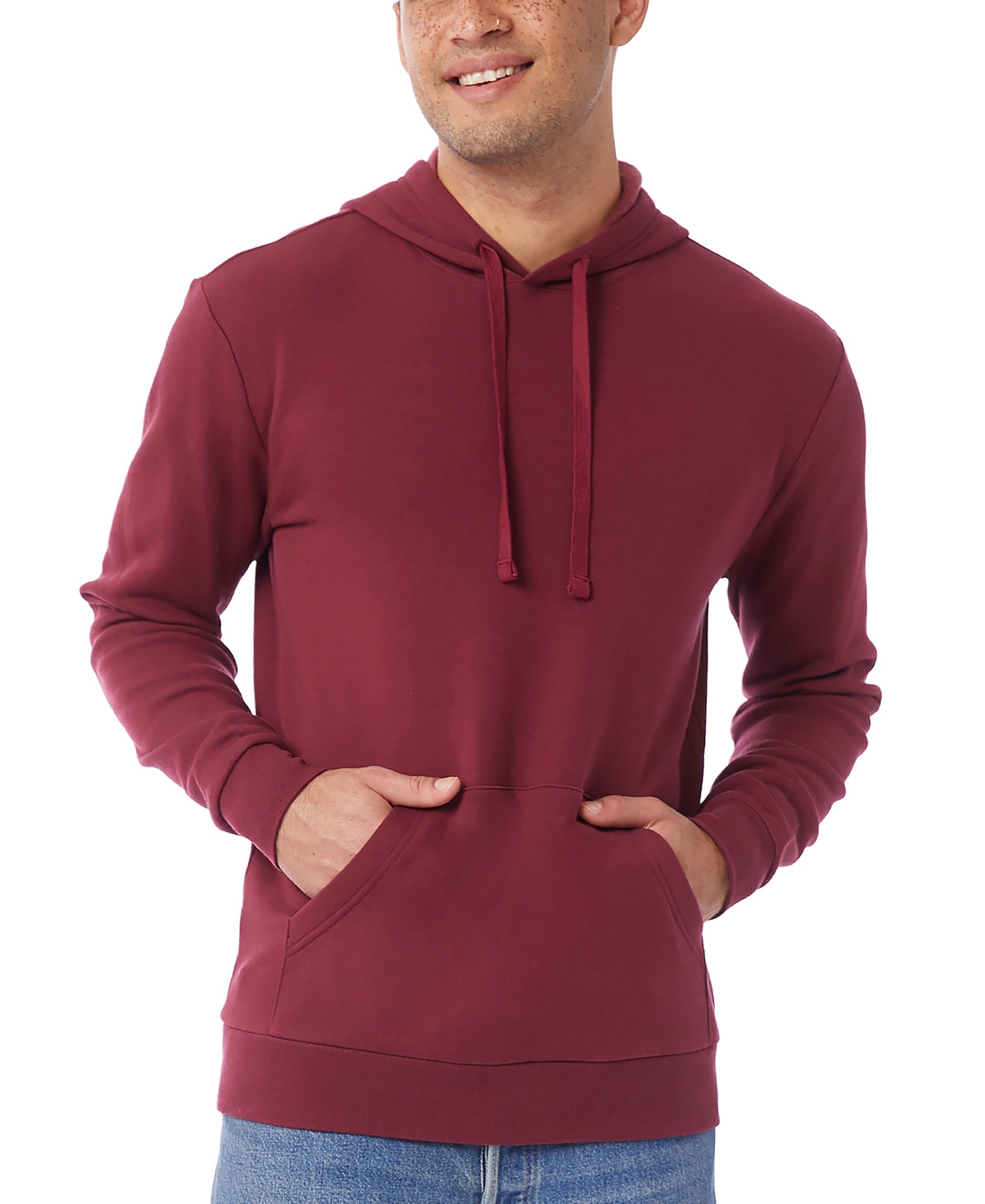Shop Alternative Apparel Men's Cozy Pullover Hoodie In Currant