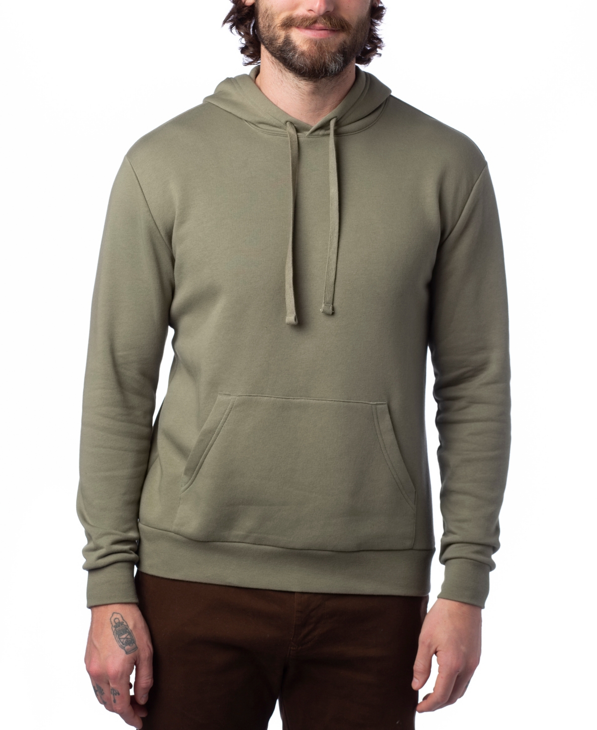 Shop Alternative Apparel Men's Cozy Pullover Hoodie In Military-inspired