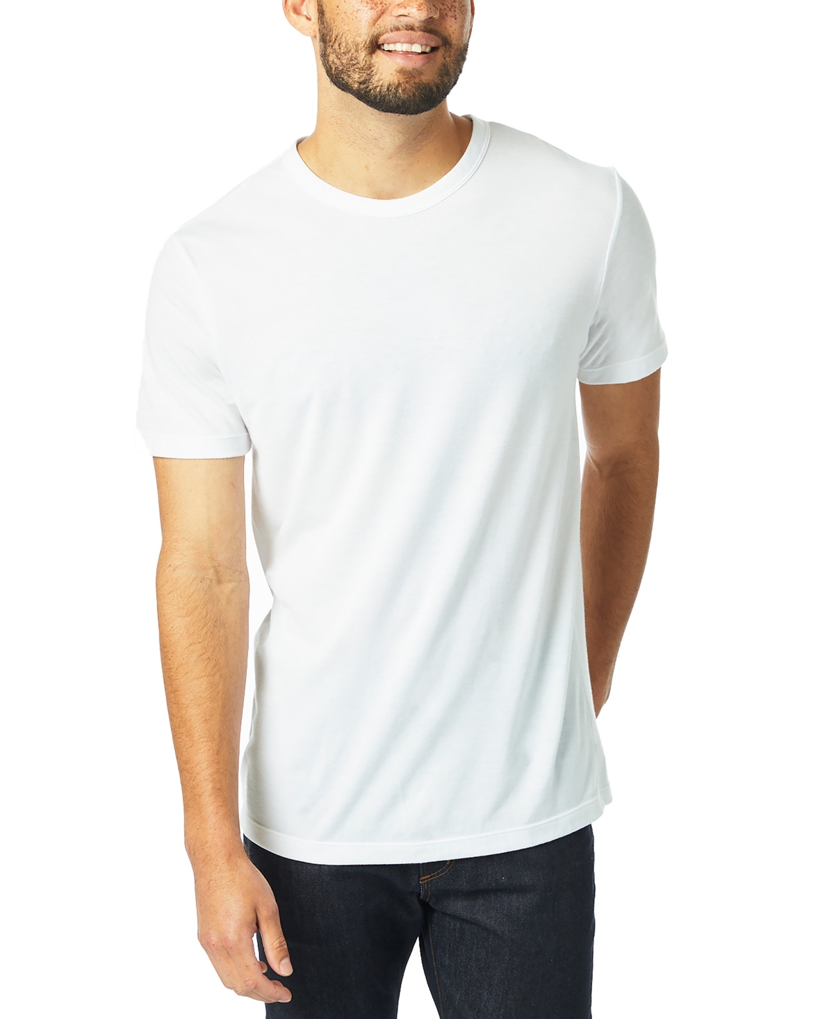 Shop Alternative Apparel Men's Modal Tri-blend Crewneck T-shirt In White