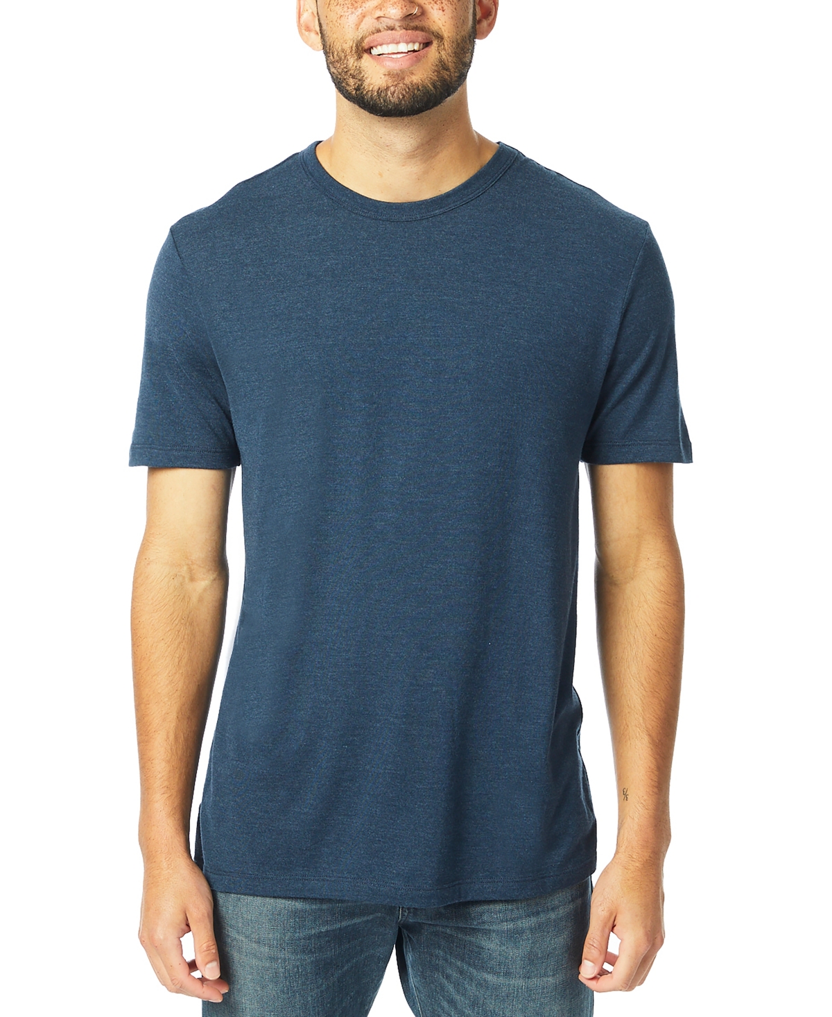 Shop Alternative Apparel Men's Modal Tri-blend Crewneck T-shirt In Midnight Navy