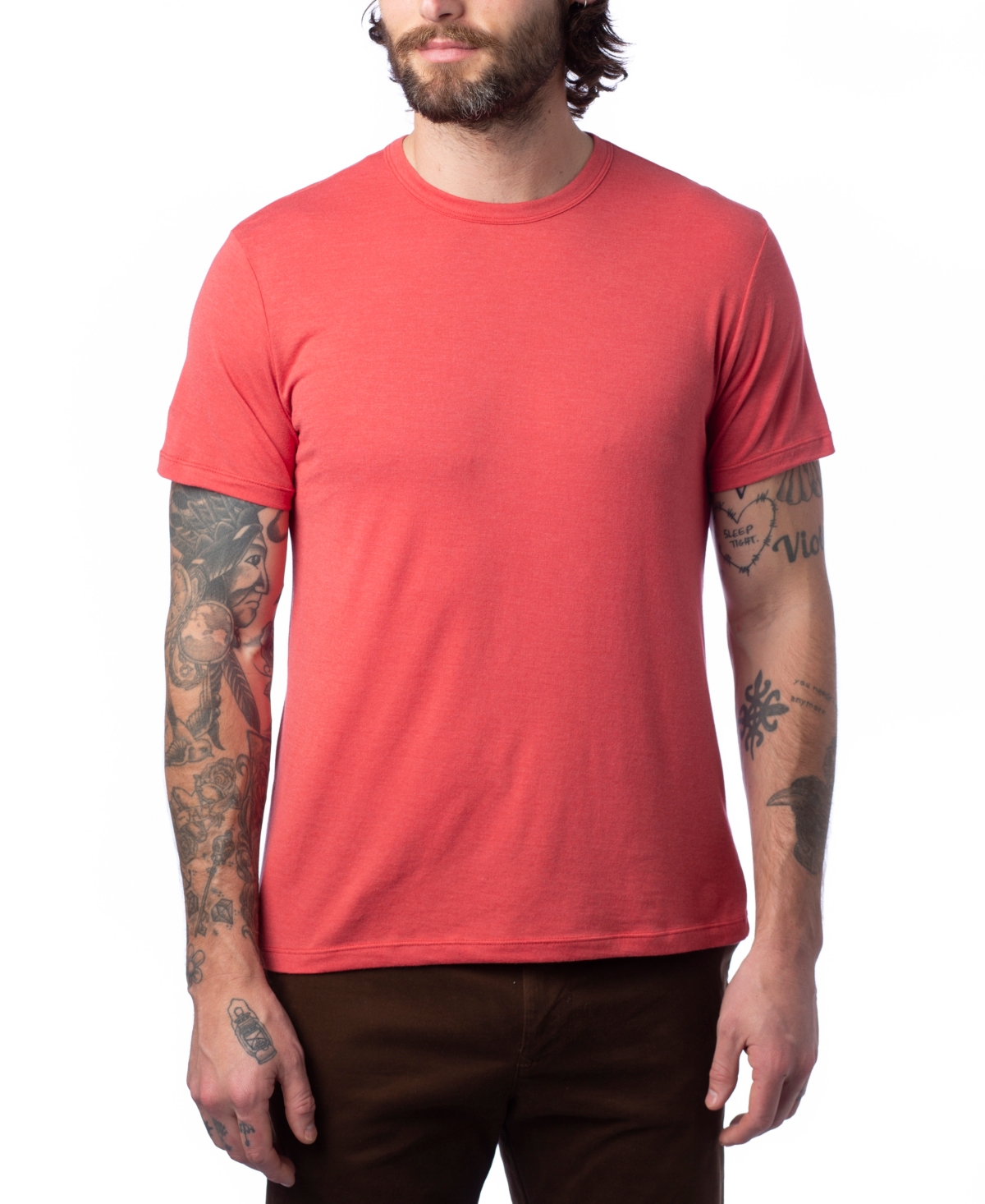 Shop Alternative Apparel Men's Modal Tri-blend Crewneck T-shirt In Faded Red