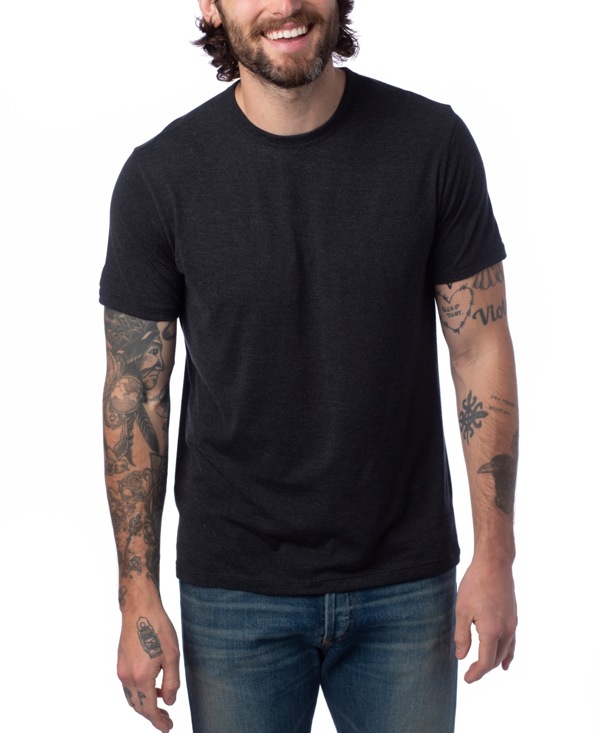 Alternative Apparel Men's Modal Tri-blend Crewneck T-shirt In Black
