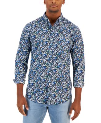 Club Room - Men's Rada Classic-Fit Floral-Print Button-Down Poplin Shirt
