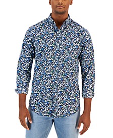Men's Rada Classic-Fit Floral-Print Button-Down Poplin Shirt, Created for Macy's 