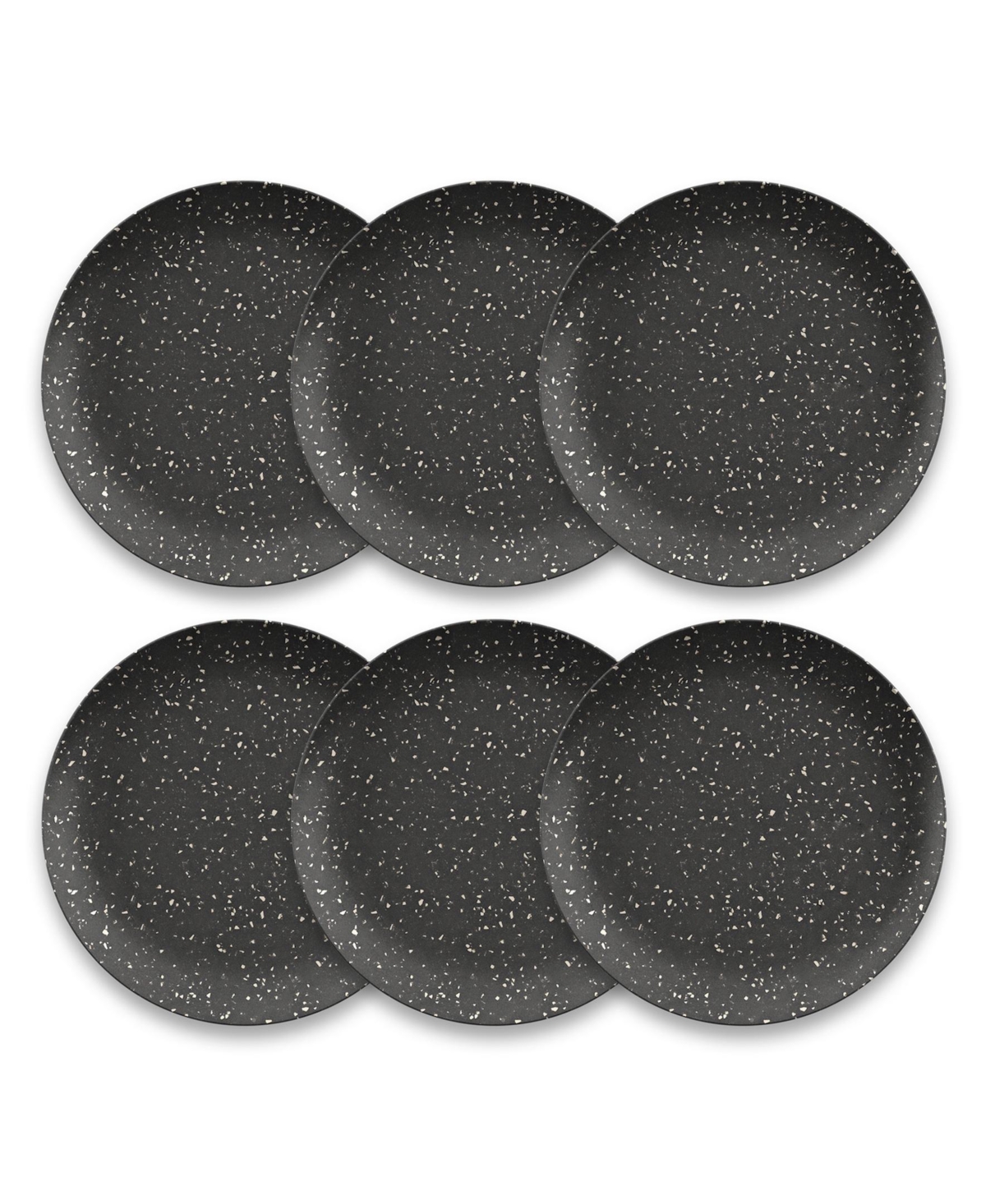 Orion Speckles 6-Piece Dinner Plate Set, 10.5" - Black