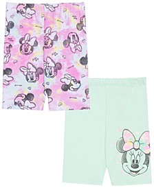 Little Girls Minnie Mouse Biker Shorts, Pack of 2