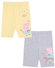 Little Girls Peppa Pig Biker Shorts, Pack of 2