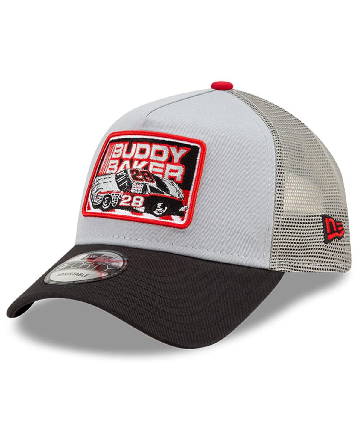 Shop New Era Men's  Black, Gray Buddy Baker Legends 9forty A-frame Adjustable Trucker Hat In Black,gray