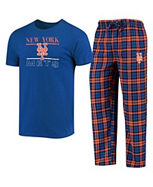 Men's Royal, Orange New York Mets Lodge T-shirt and Pants Sleep Set
