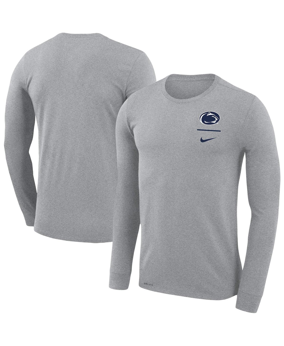Men's Nike Gray Penn State Nittany Lions Logo Stack Legend Performance Long Sleeve T-shirt