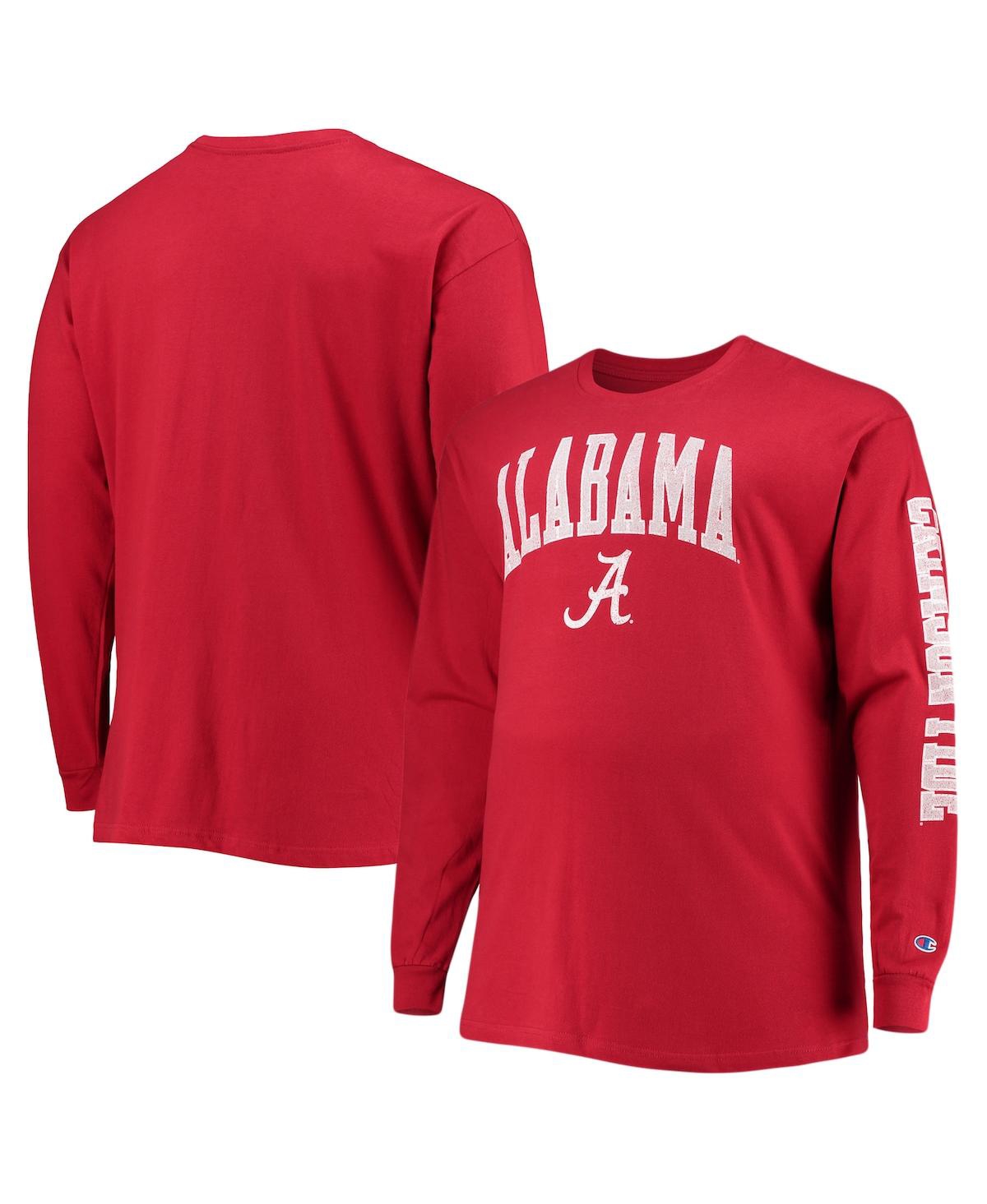 Men's Champion Crimson Alabama Crimson Tide Big and Tall 2-Hit Long Sleeve T-shirt