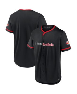 Men's Black, Red New York Red Bulls Ultimate Player Baseball Jersey