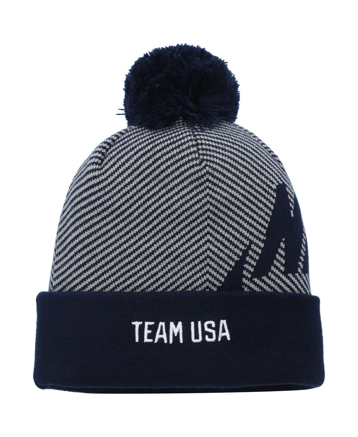 Men's Nike Gray Team Usa Futura Cuffed Knit Hat with Pom - Gray