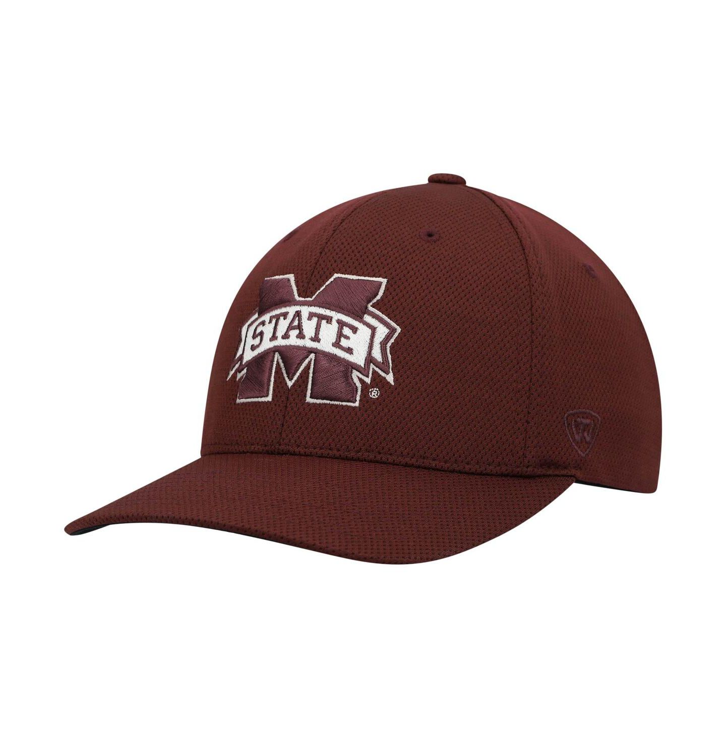 Мужская кепка Top of the World Maroon Mississippi State Bulldogs Reflex Logo Flex Hat — фото 2