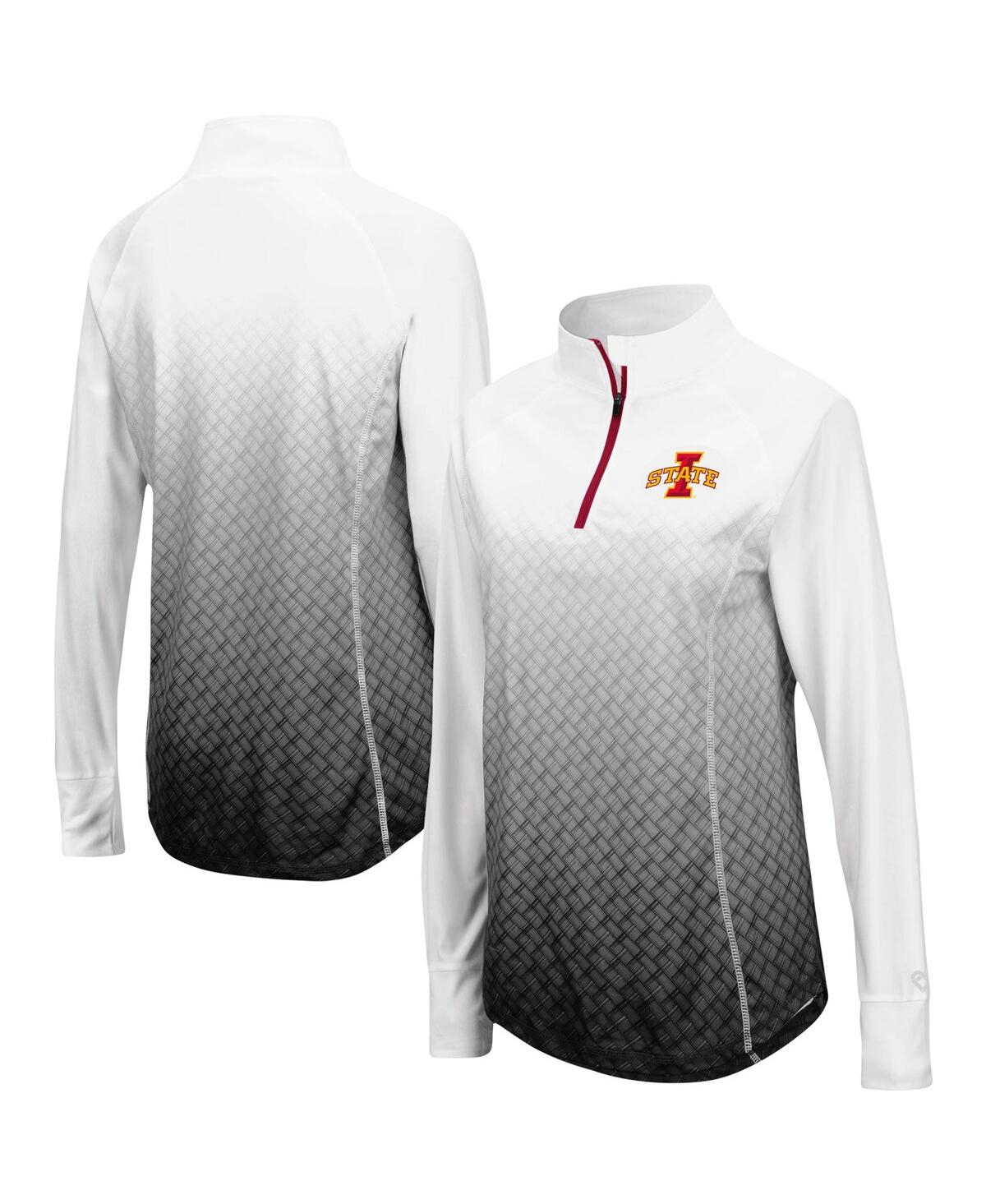 Shop Colosseum Women's  Black Iowa State Cyclones Magic Ombre Quarter-zip Raglan Jacket