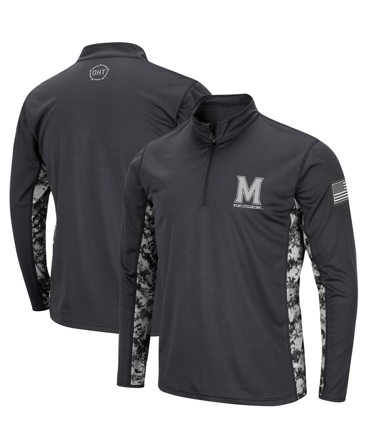 Men's ColosseumMaryland Terrapins Oht Military-Inspired Appreciation Digi Camo Quarter-Zip Jacket - Charcoal