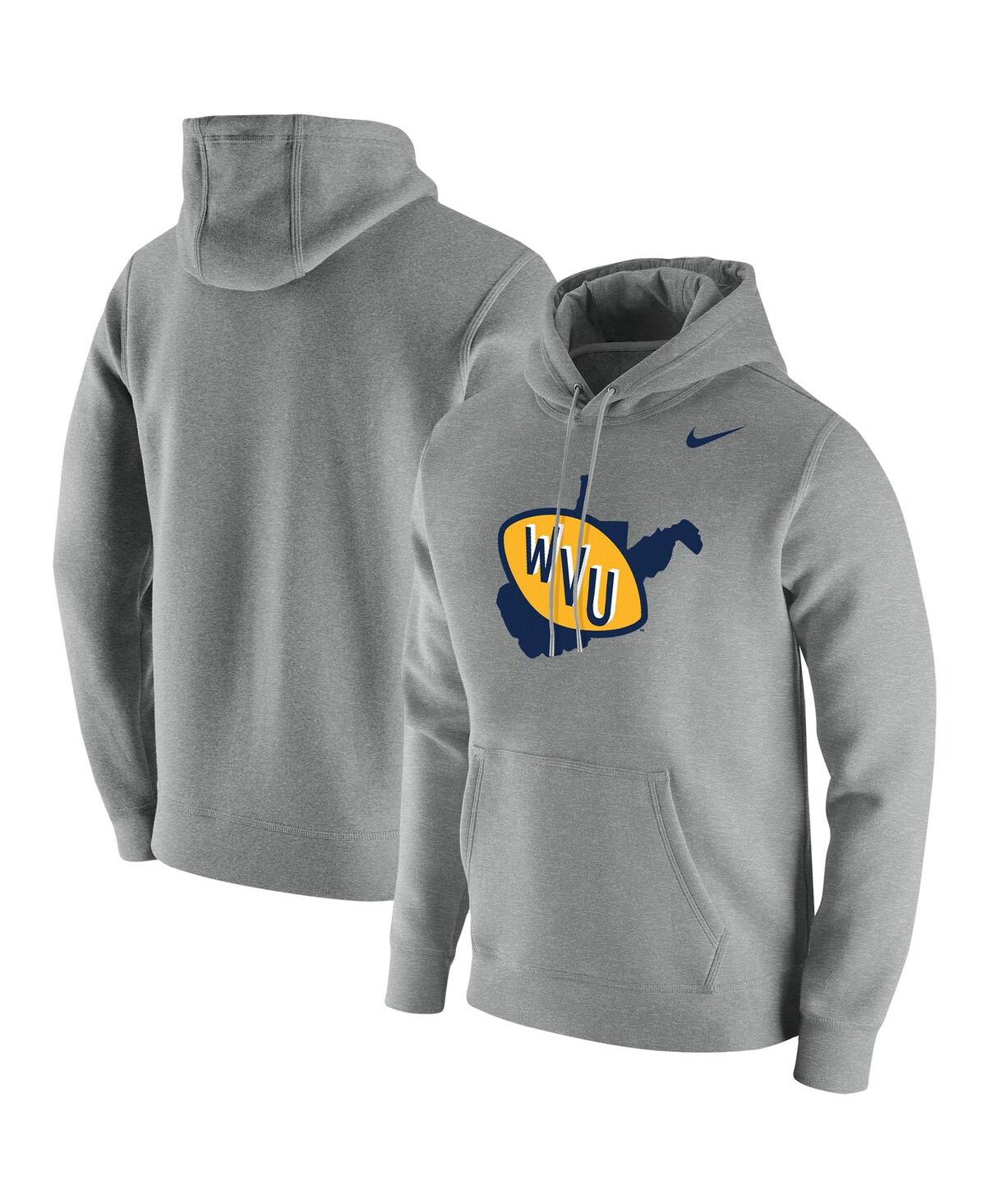 Shop Nike Men's  Heathered Gray West Virginia Mountaineers Vintage-like School Logo Pullover Hoodie