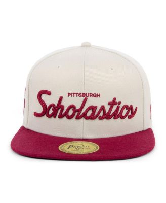 Men's Cream Scholastic Athletic Association Black Fives Snapback Adjustable Hat