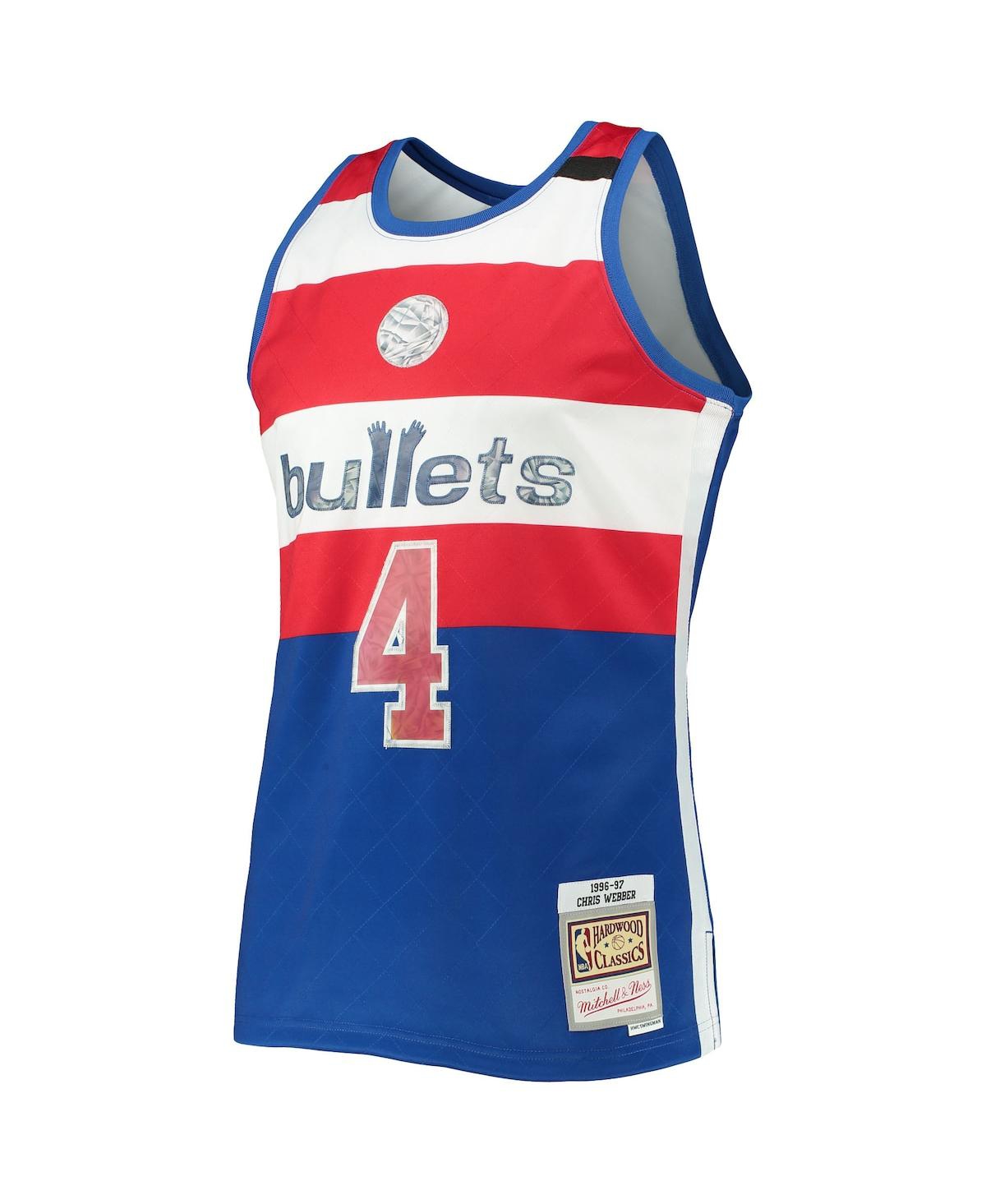 Men's Mitchell & Ness Chris WebberWashington Bullets 1996-97 Hardwood Classics 75th Anniversary Diamond Swingman Jersey - Blue