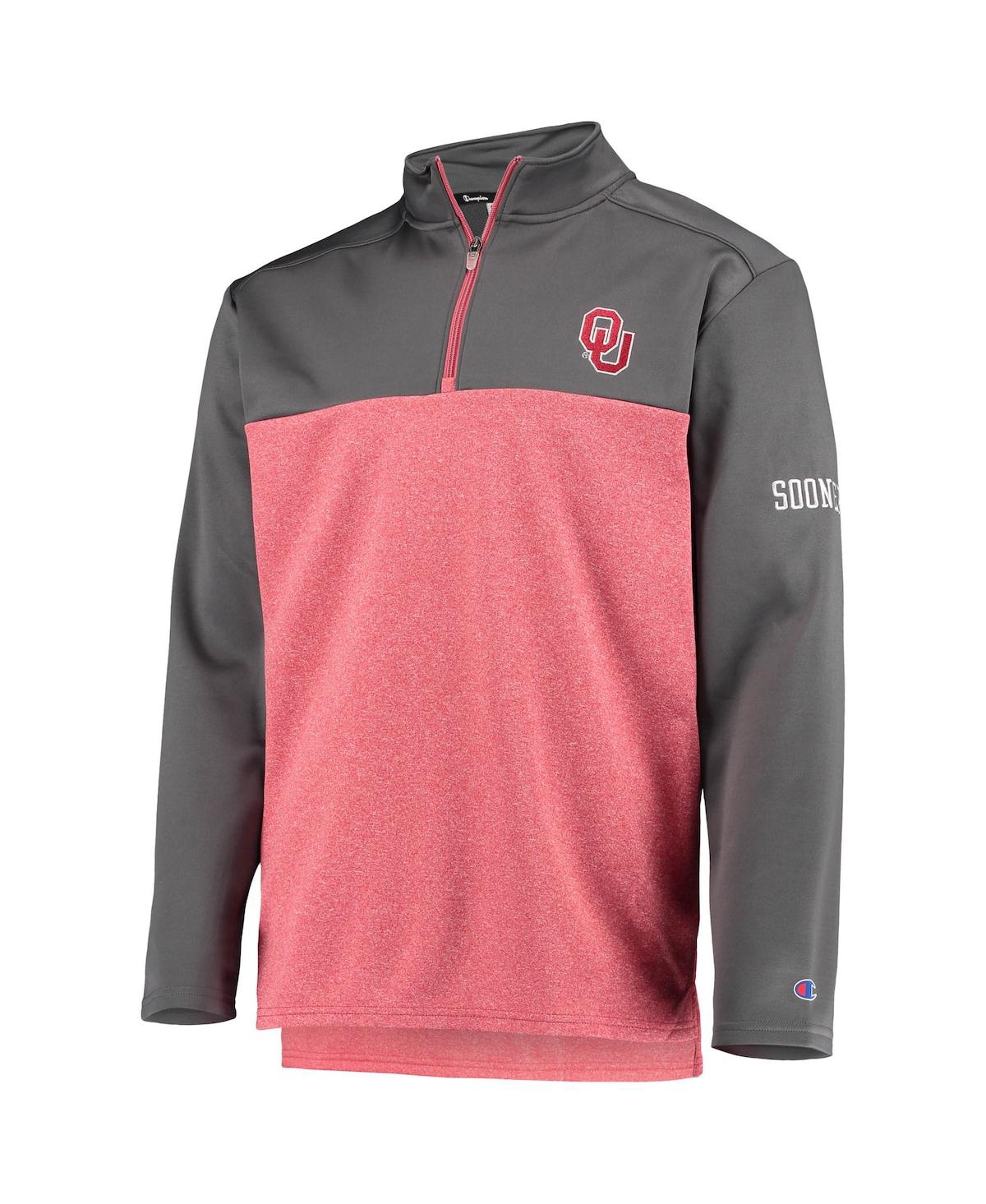 Shop Champion Men's  Crimson Oklahoma Sooners Gameday Quarter-zip Jacket