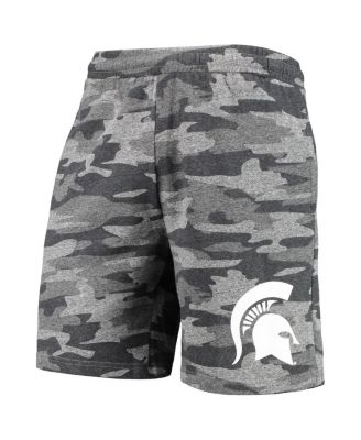 Men's Charcoal, Gray Michigan State Spartans Camo Backup Terry Jam Lounge Shorts
