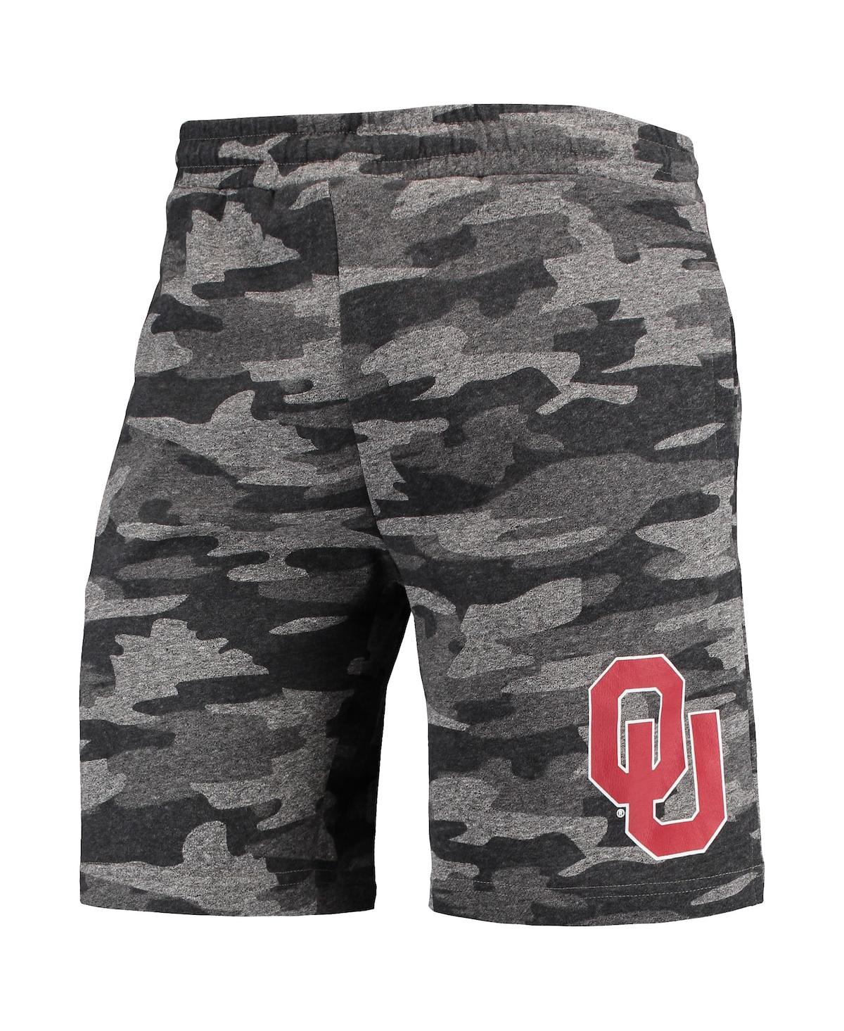 Concepts Sport Men's  Charcoal, Gray Oklahoma Sooners Camo Backup Terry Jam Lounge Shorts In Charcoal,gray