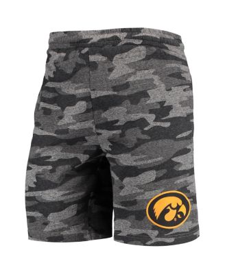 Men's Charcoal, Gray Iowa Hawkeyes Camo Backup Terry Jam Lounge Shorts