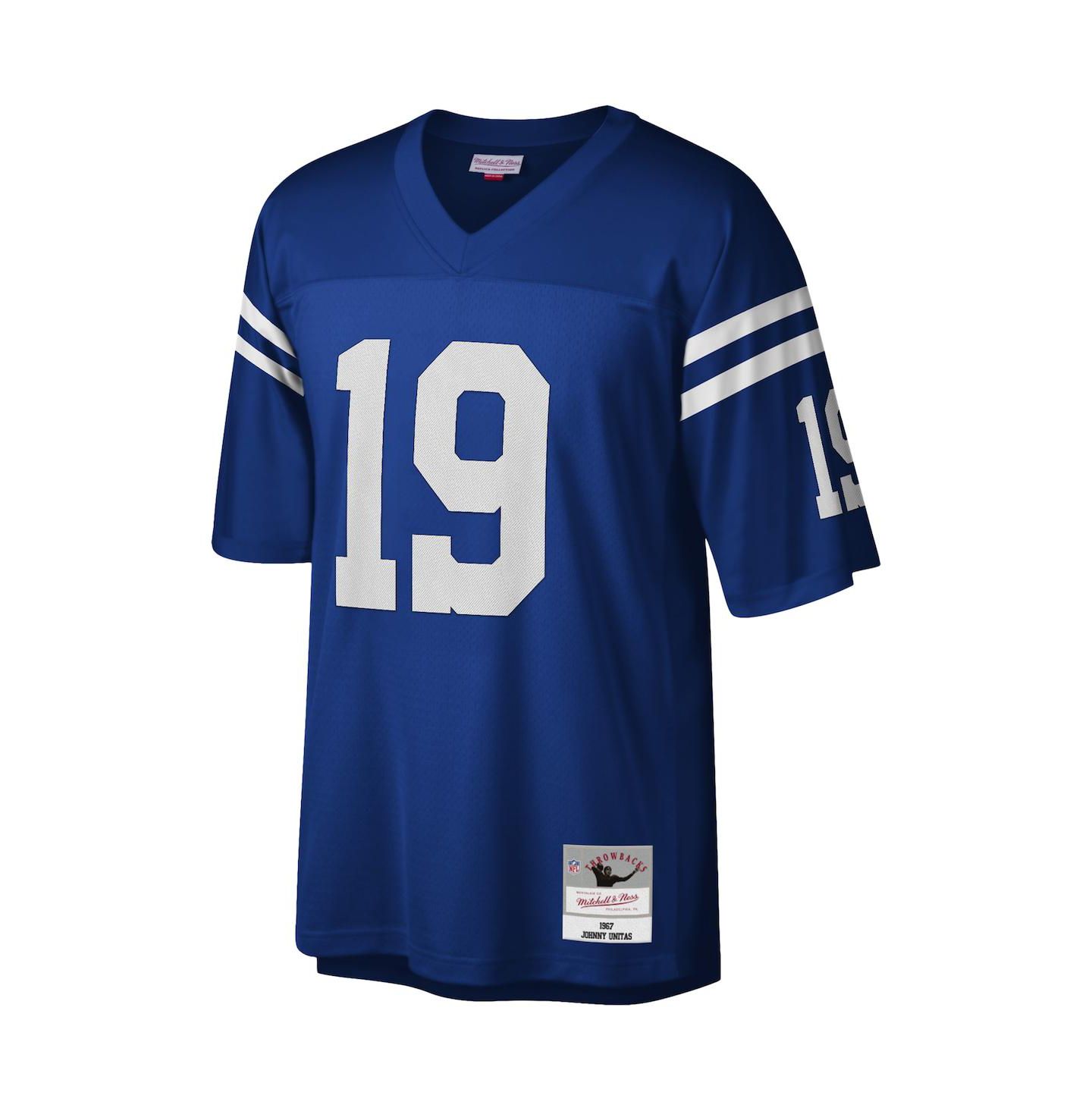 Мужской топ Mitchell & Ness Johnny Unitas Royal Baltimore Colts Legacy Replica Jersey — фото 3