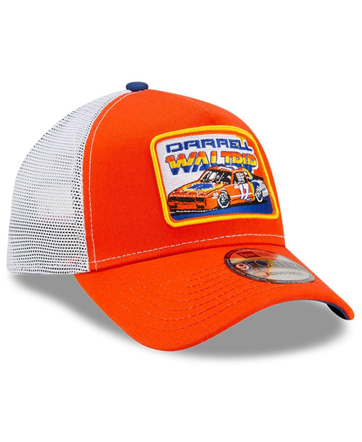 New Era Men's  Orange, White Darrell Waltrip Legends 9forty A-frame Adjustable Trucker Hat In Orange,white