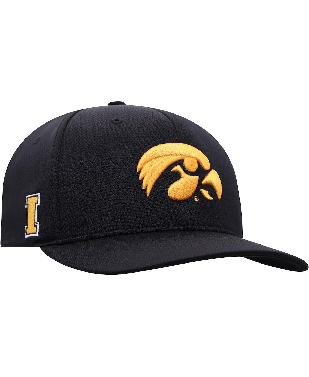 Shop Top Of The World Men's  Black Iowa Hawkeyes Reflex Logo Flex Hat