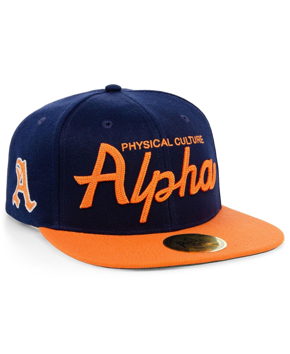 Shop Physical Culture Men's  Navy Alpha  Club Black Fives Snapback Adjustable Hat