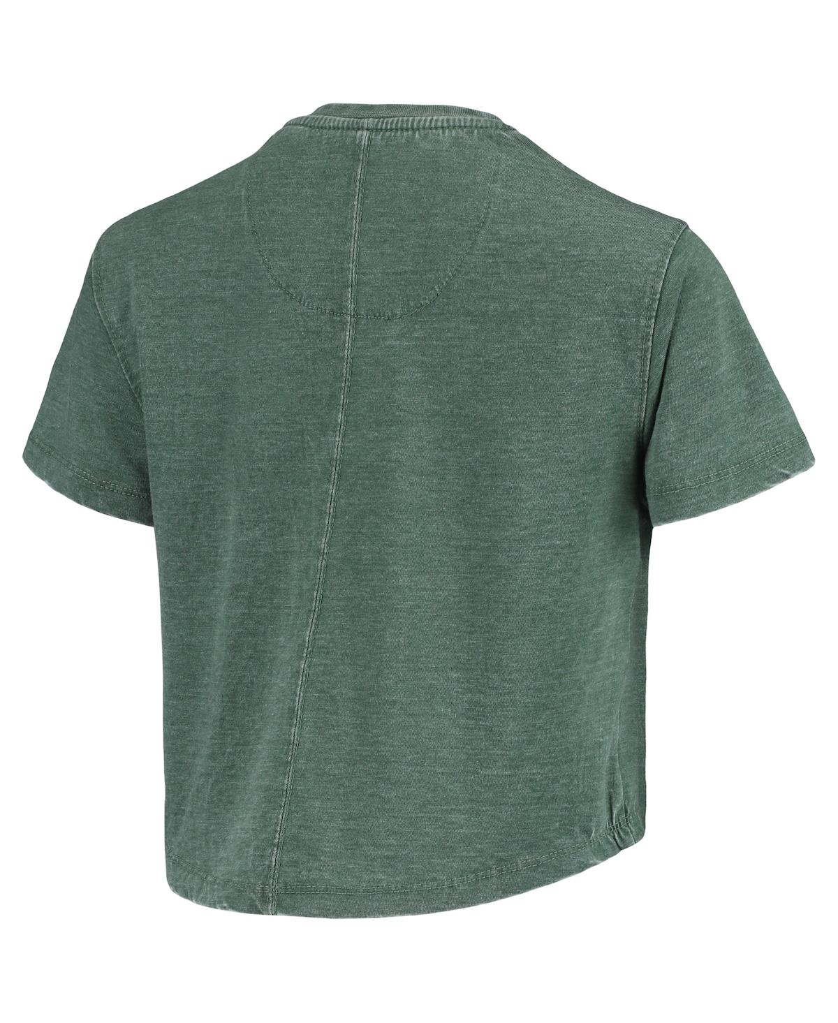 Shop Mitchell & Ness Women's Pressbox Green Michigan State Spartans Edith Vintage-inspired Burnout Crop T-shirt
