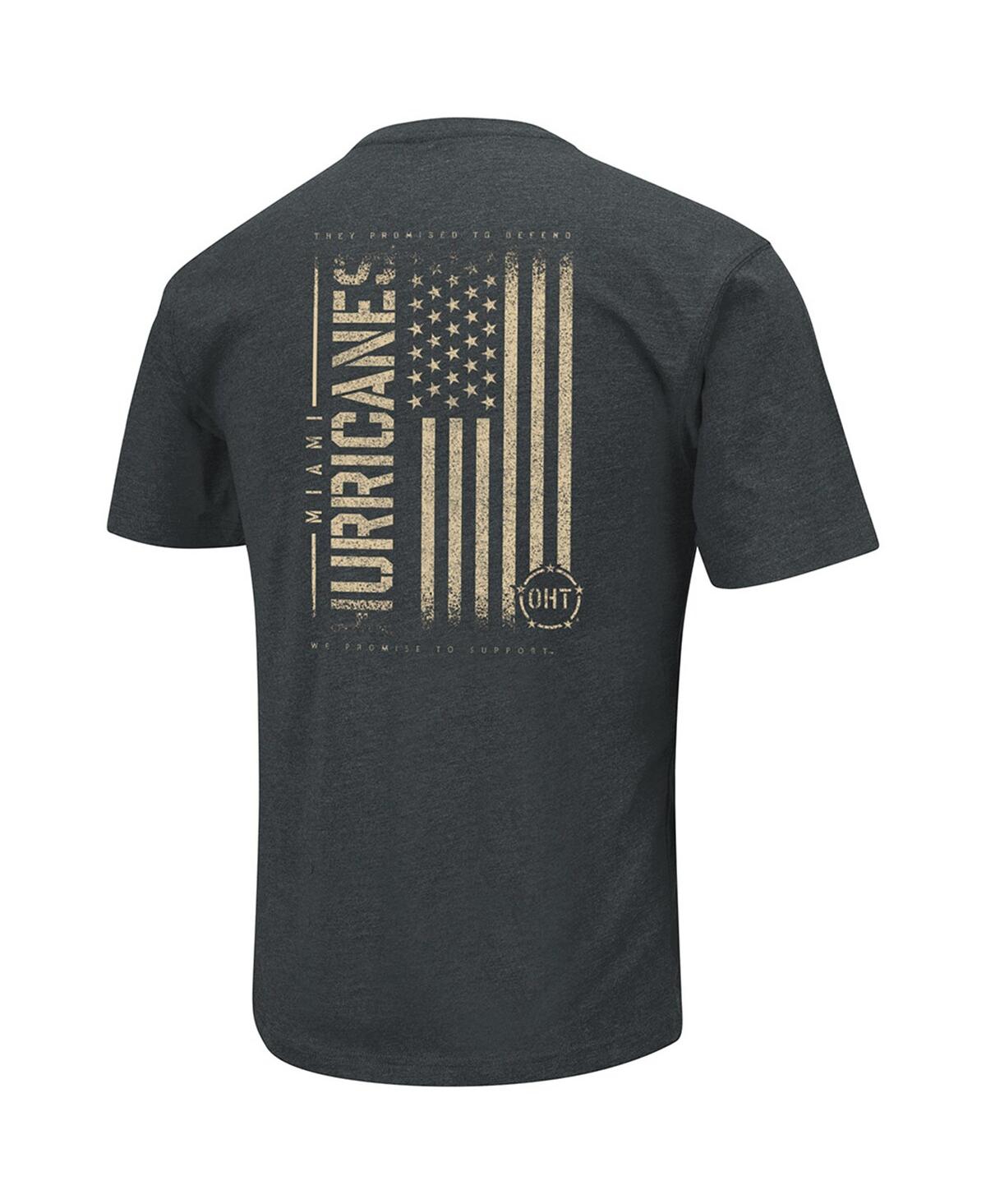Shop Colosseum Men's  Heathered Black Miami Hurricanes Oht Military-inspired Appreciation Flag 2.0 T-shirt