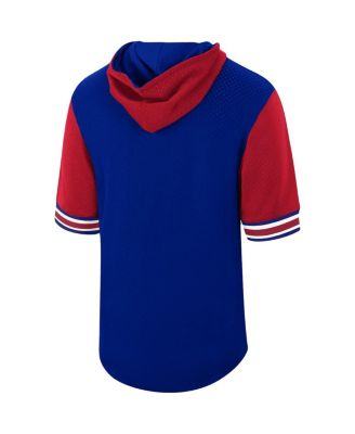 Men's Royal Philadelphia 76ers Hardwood Classics Buzzer Beater Mesh Pullover Hoodie