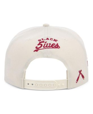 Men's Cream Scholastic Athletic Association Black Fives Snapback Adjustable Hat