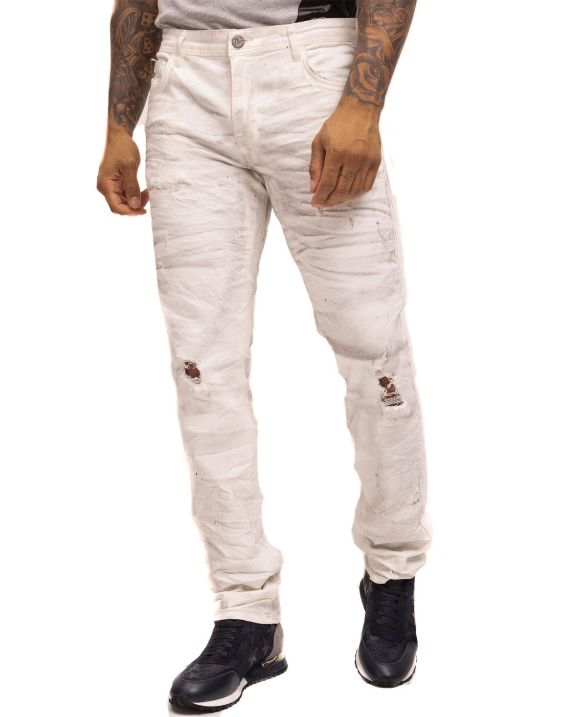Men's Modern Splat Denim Jeans - White