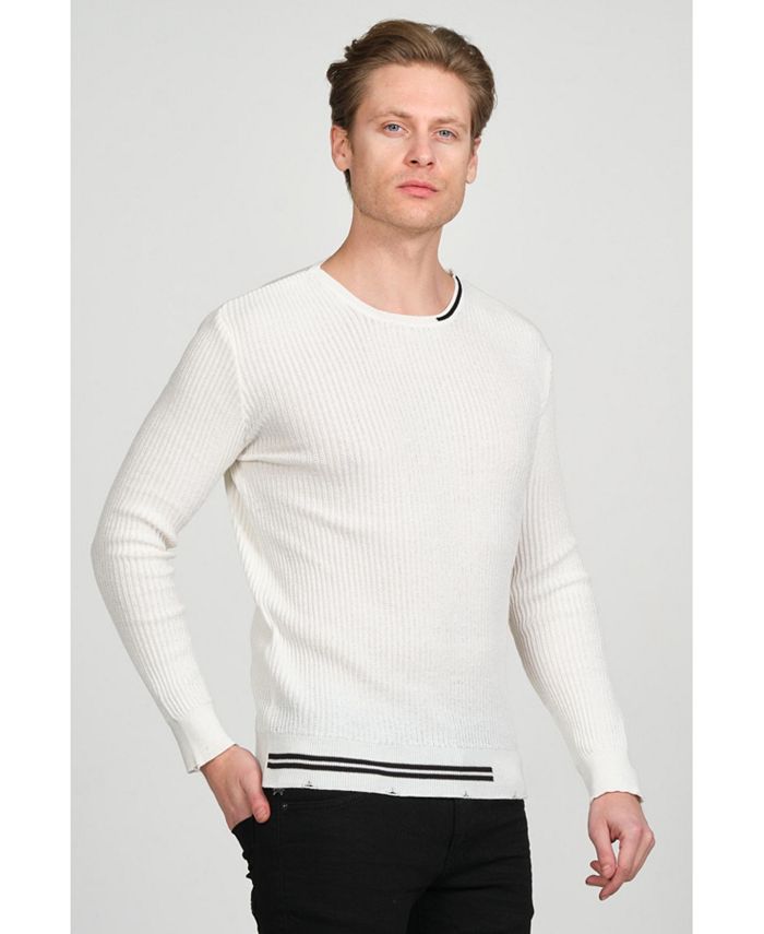 RON TOMSON Men's Modern Half Striped Sweater - Macy's